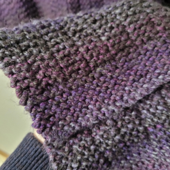 Large purple knit scarf purple gradient scarf - Picture 7 of 7